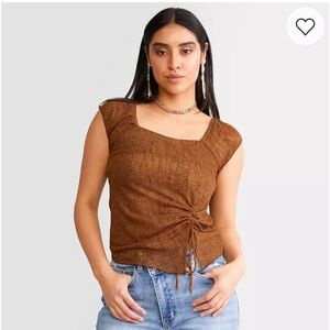 Women’s Cinch Tie Mesh Top